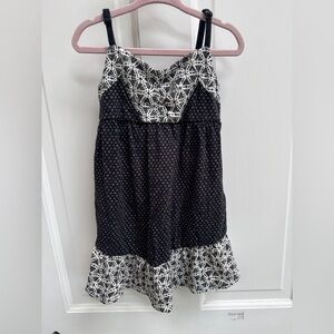 Roxy Teenie Wahine 3T Girls Black White Spaghetti Strap Casual Sleeveless Dress